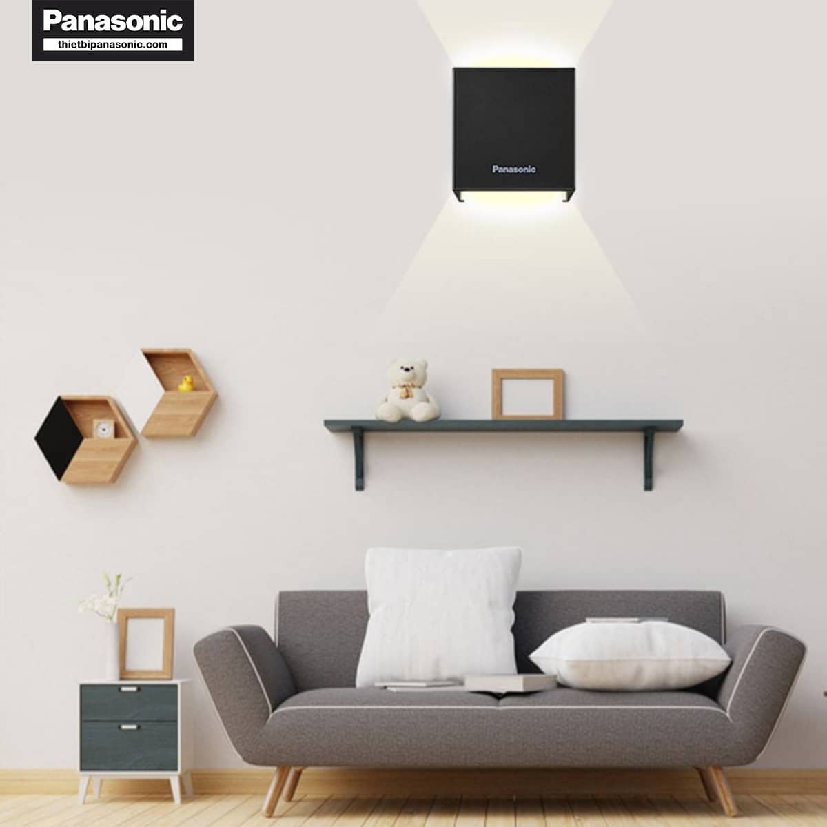 Đèn hắt tường Panasonic HHBQ1005B88 Màu Đen làm điểm nhấn trên tường nhà