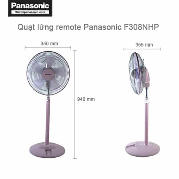 Quạt đứng Panasonic F-308NHP màu hồng 37W có remote
