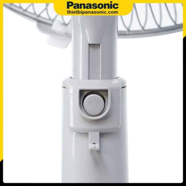 Quạt lửng Panasonic F-307KHS màu bạc có thể điều chỉnh được chiều cao nhờ khớp đặt phía sau thân quạt