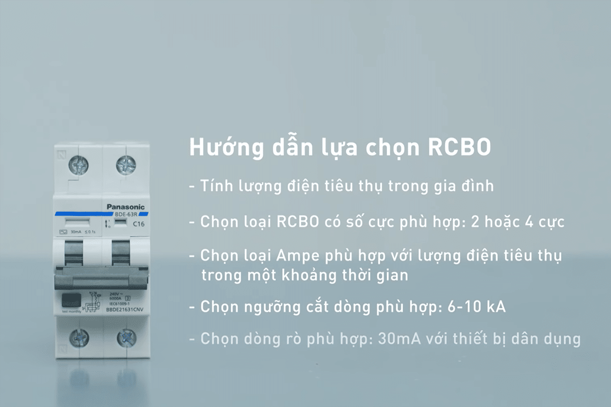 Hướng dẫn lựa chọn RCBO Panasonic