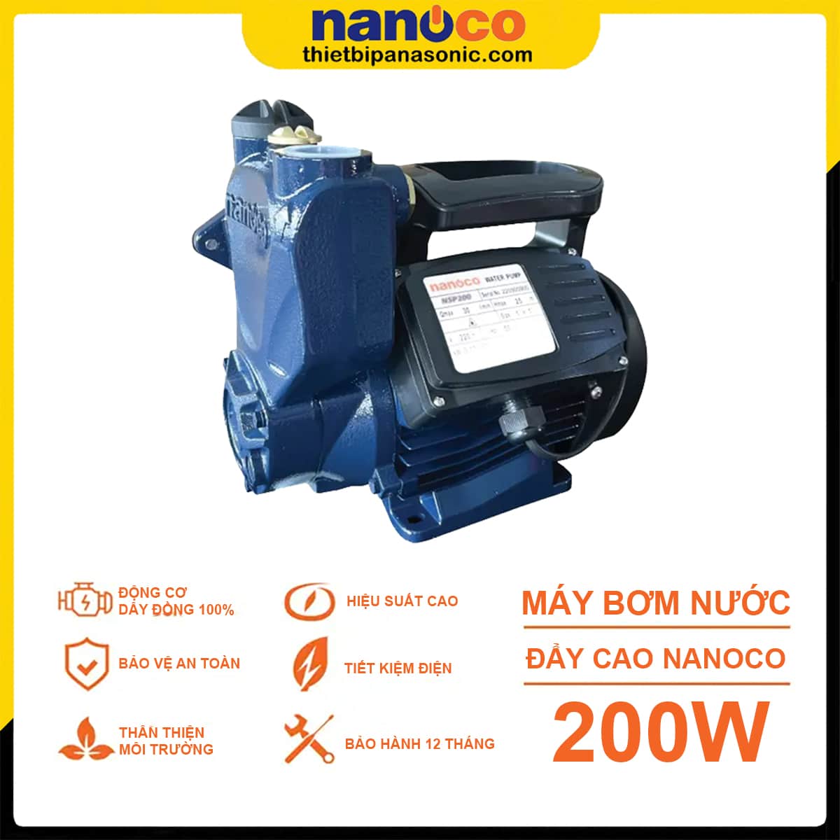 Ưu điểm nổi bật của Máy bơm đẩy cao Nanoco NSP200 200W