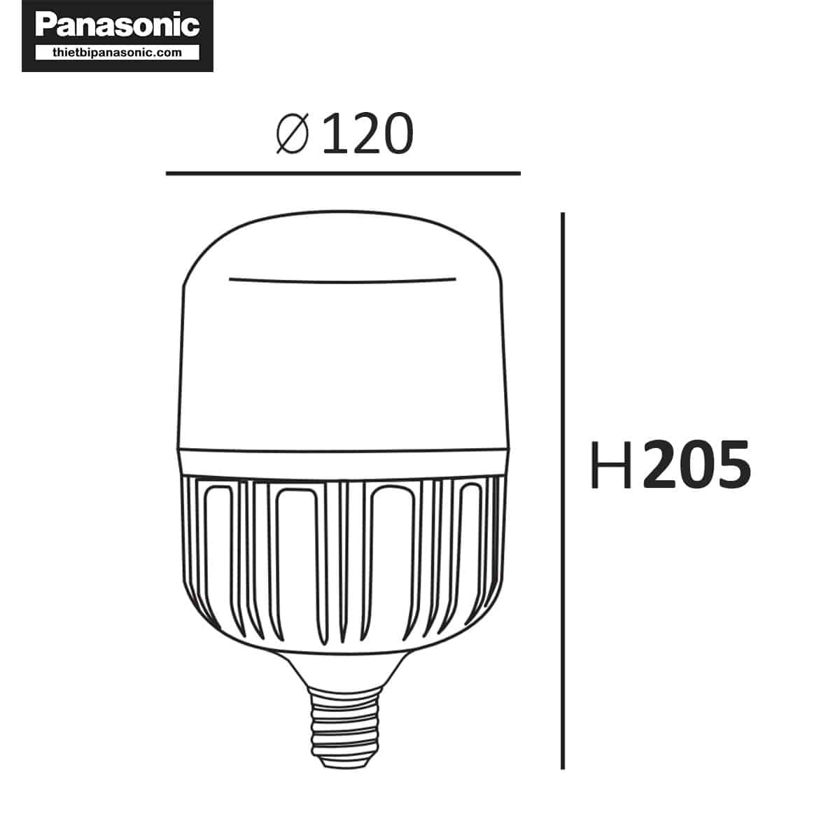 Kích thước của Bóng đèn LED trụ 40W Nanoco NLBT406, NLBT403