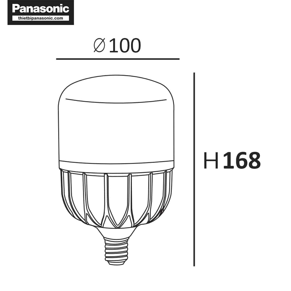 Kích thước của Bóng LED trụ 40W Nanoco NLB406, NLB404, NLB403