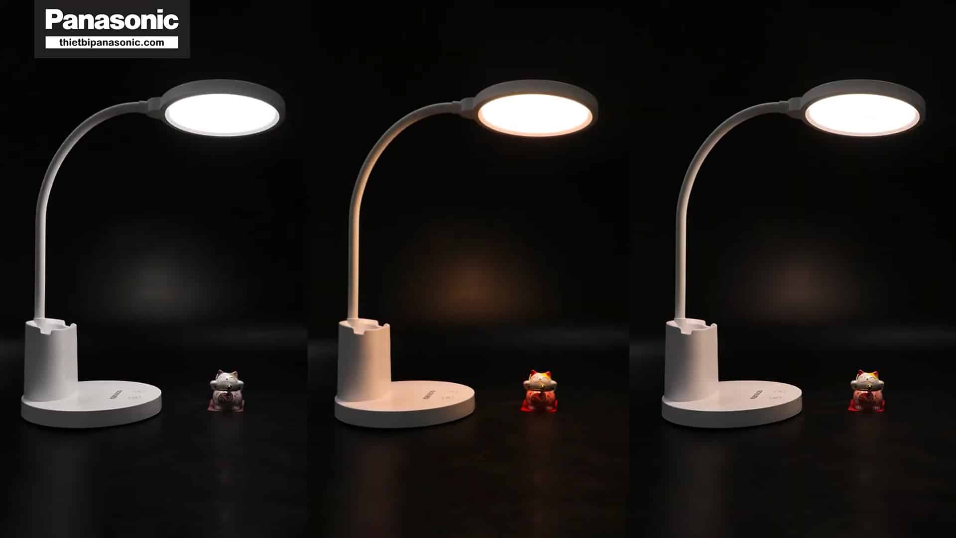 Đèn bàn LED NDK10WC có 3 màu ánh sáng là trắng, vàng và trung tính vô cùng linh hoạt
