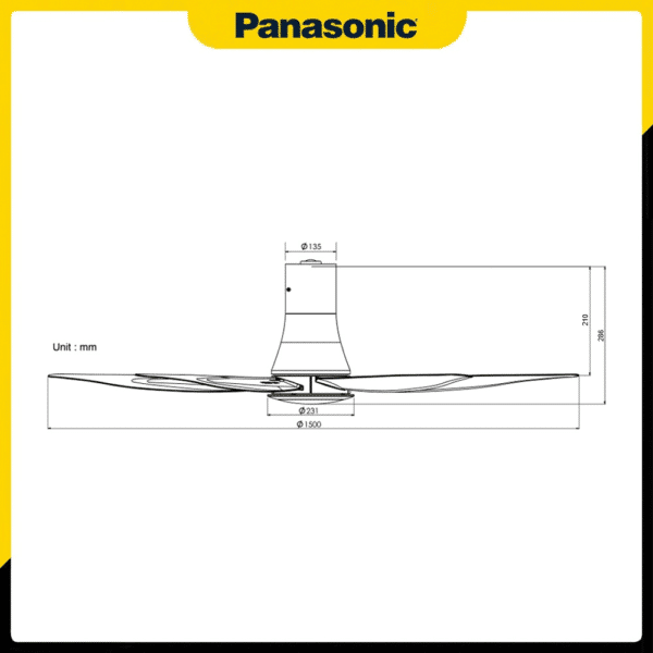 Kích thước quạt trần Panasonic F-60TDN-S