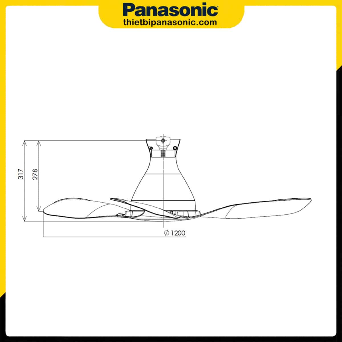 Bản vẽ kỹ thuật quạt trần Panasonic F-48DGL