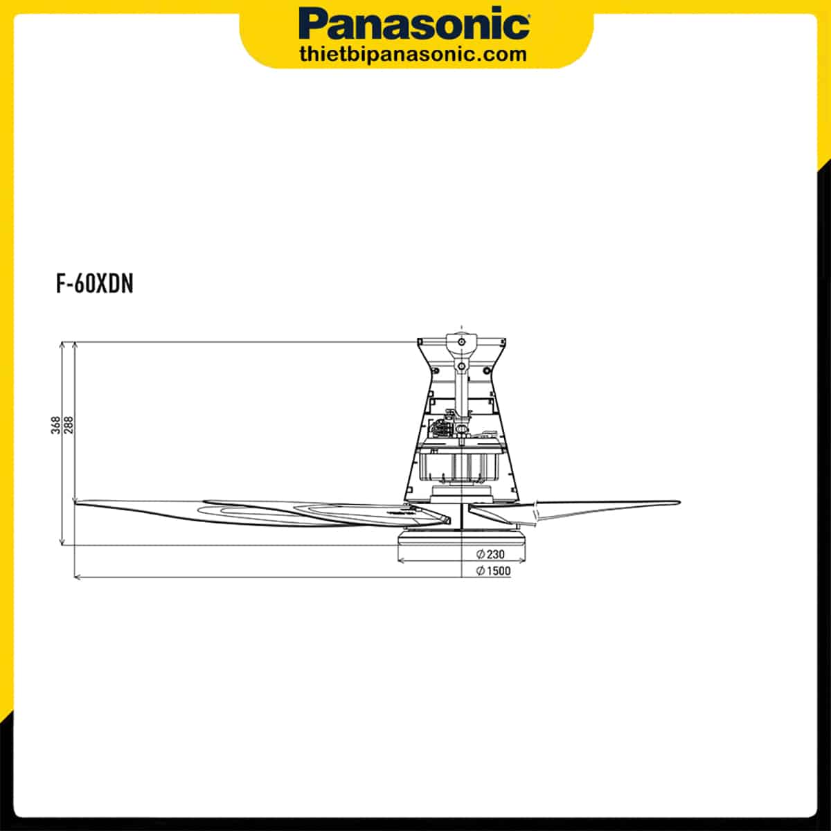 Bản vẽ kỹ thuật quạt trần Panasonic F-60XDN