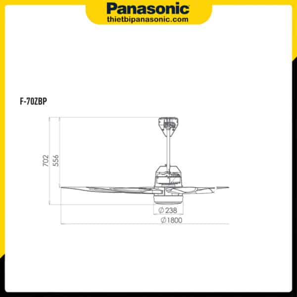 Bản vẽ kỹ thuật quạt trần Panasonic F-70ZBP