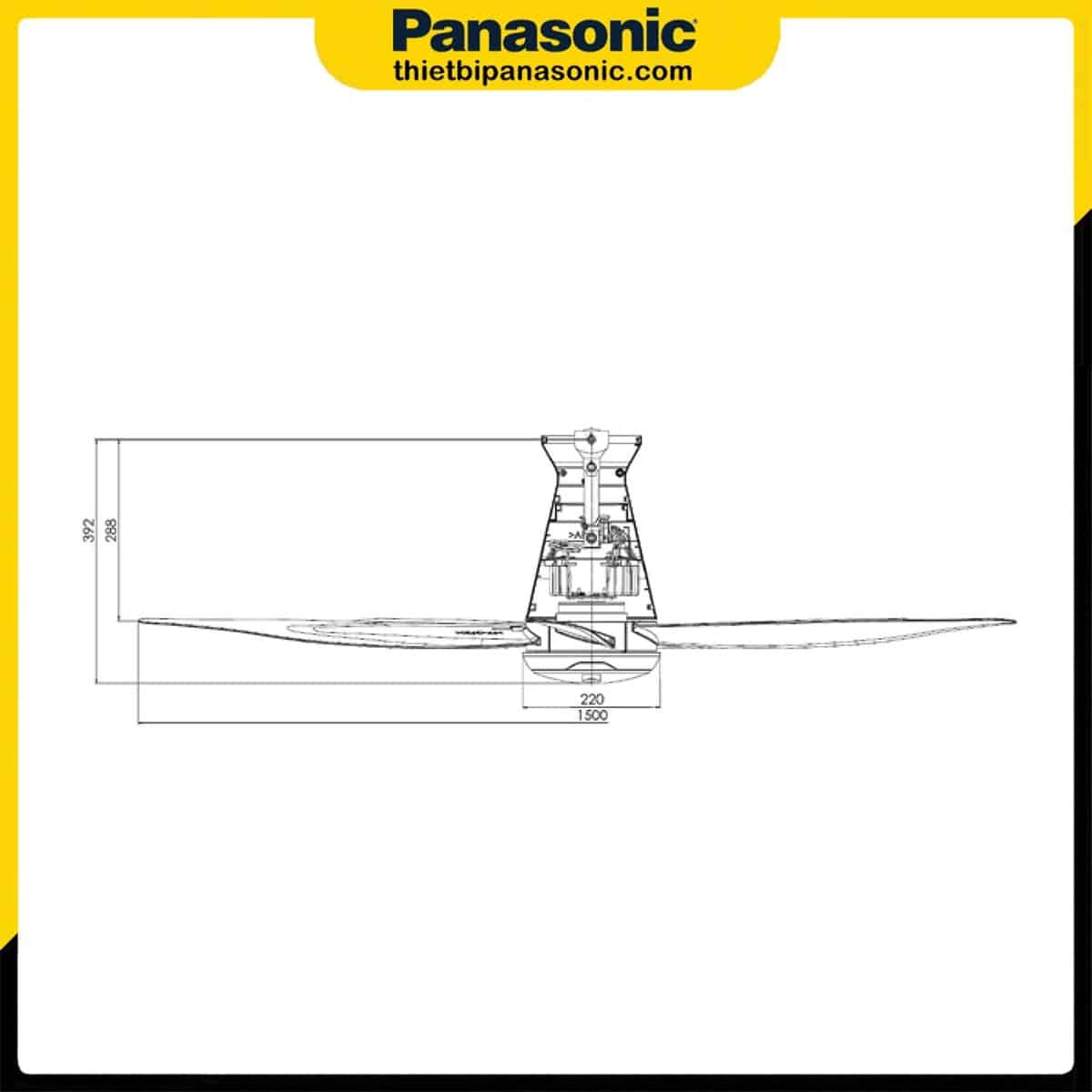 Bản vẽ kích thước của Quạt trần Panasonic F-60FEN