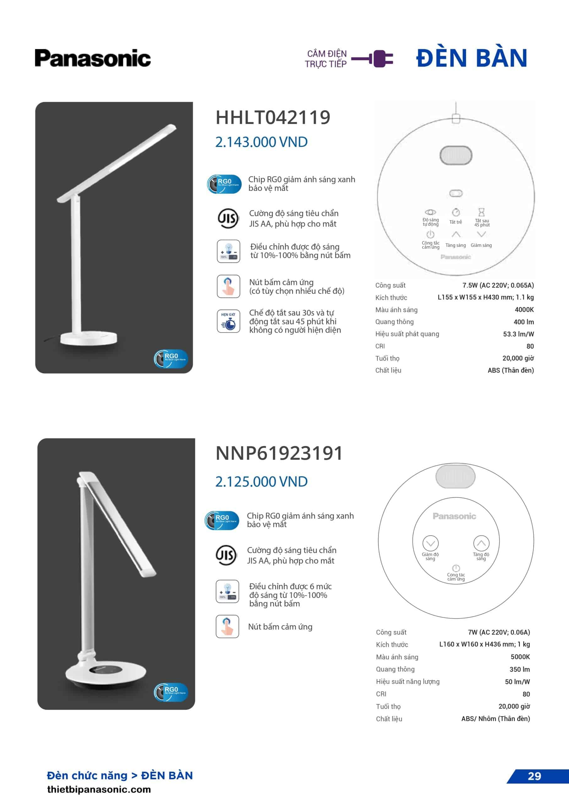 Catalogue Bảng giá đèn bàn Panasonic chống cận Cập nhật mới Tháng 10/2023 (Trang 6/8)